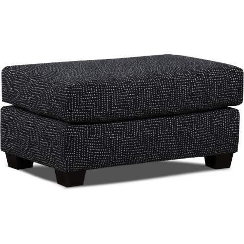 Jill 35" Ottoman in Onyx Black Chenille Fabric